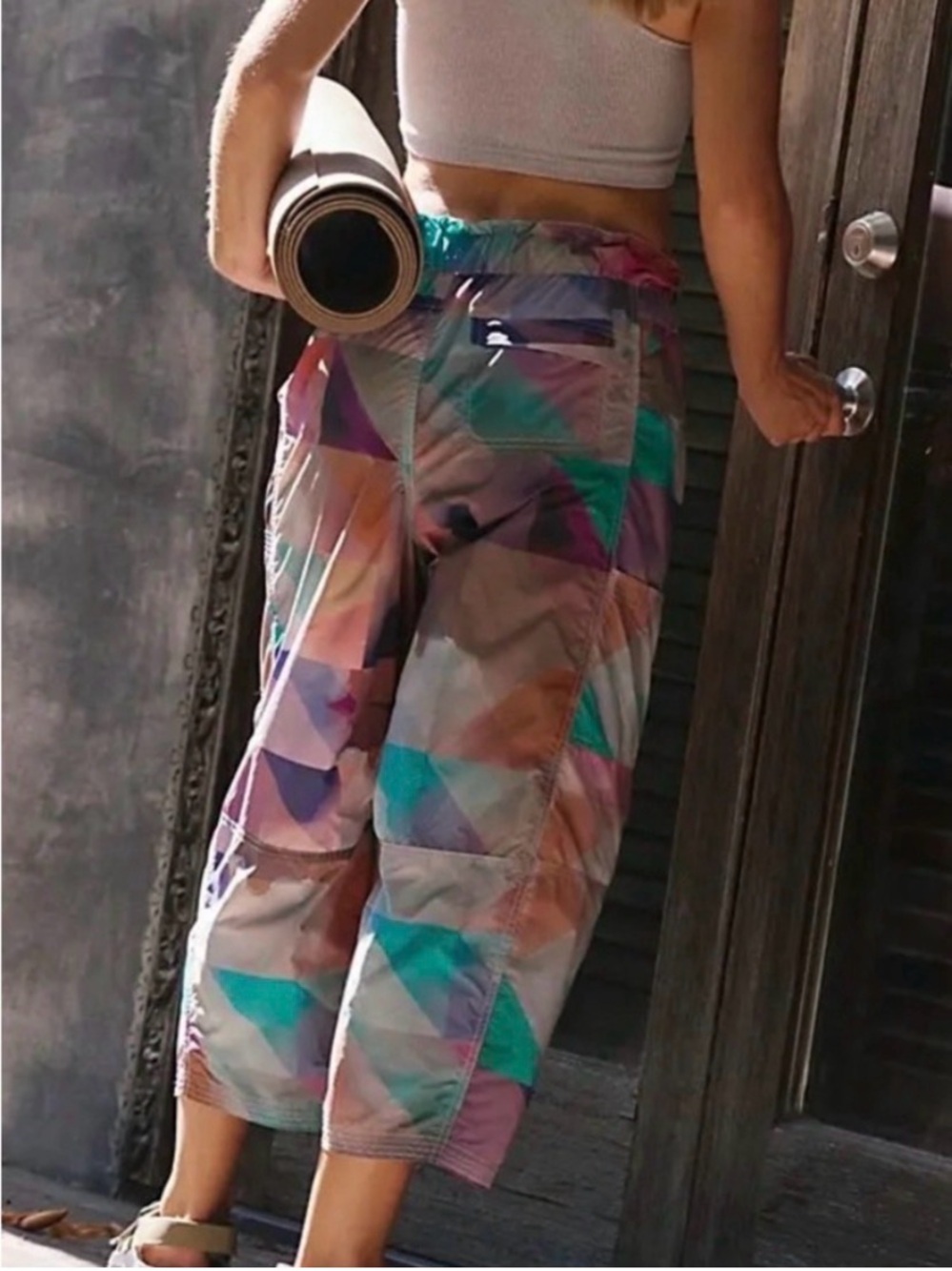 New Free People In The Wild Printed Pants- Cloud Quilt - Picture 4 of 7